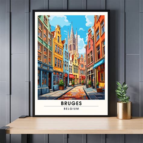 Bruges Poster Bruges Travel Print Bruges Print Belgian Souvenirs Collection - Etsy