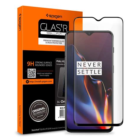 Spigen OnePlus 6T Tempered Glass GLAS TR Curved Black 1 Pack