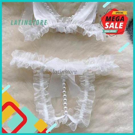 Jual LINGERIE WANITA SEXY OPEN CROTCH PEARL BIKINI BRA G STRING PITA B BY LATIN STORE DISKON