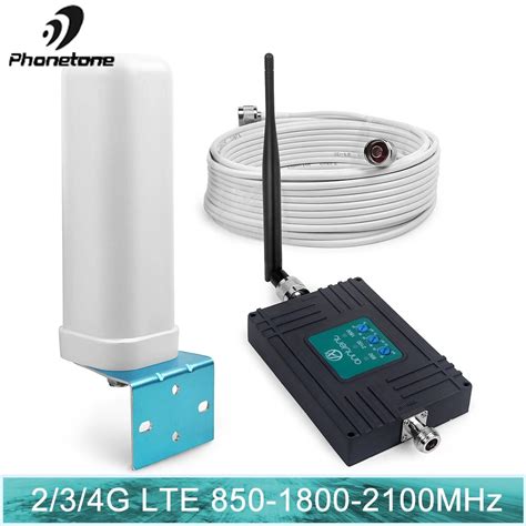 Signal Repeater Cell Phone Repeater 850 mhz Cellular Signal Booster 1800 UMTS Mobile 3G 2100MHz ...