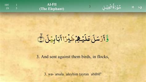 105 Surah Al Fil With Tajweed By Mishary Al Afasy Irecite Youtube