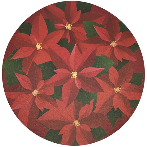 Nicolette Mayer Christmas Poinsettia Vinyl Floral Round Placemat Wayfair