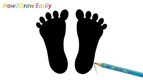 How To Draw Feet Silhouette Easy Step By Step Drawing Youtube