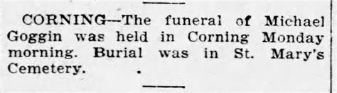 Michael Goggin Funeral And Burial