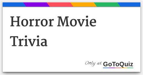 Horror Movie Trivia