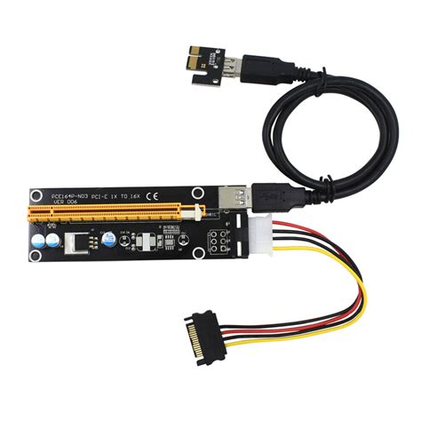 PCIe Riser VER006 PCI Express 1x To 16x Adapter 15 Pin To 4 Pin Power