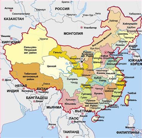 Физическая карта китая на русском 59 фото - wForm.ru