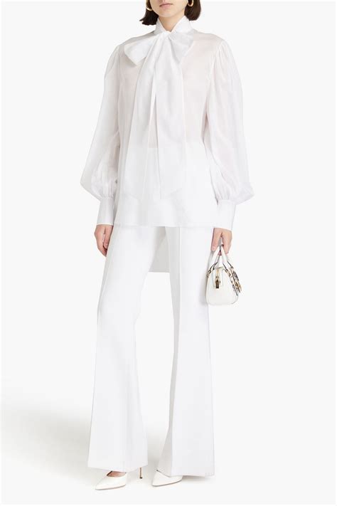 BALMAIN Pussy Bow Cotton Mousseline Tunic THE OUTNET