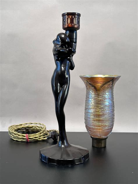 Frankart Art Deco Nude Standing Nymph Lamp Etsy