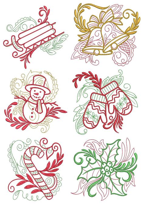 Elegant Christmas Motifs Christmas Embroidery Designs Christmas