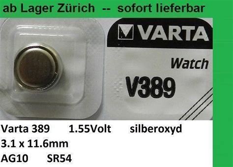 Knopfzellen Varta 389 1 55V Silberoxyd Kaufen Auf Ricardo