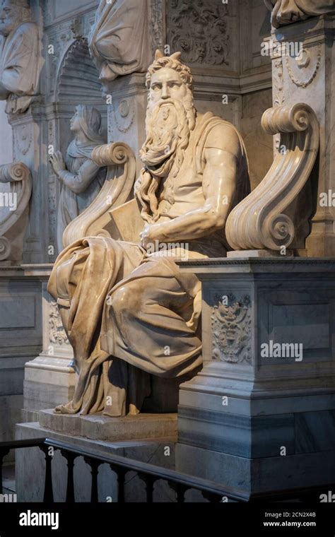 Tomb of Pope Julius II, Moses statue by Michelangelo Buonarroti, San ...