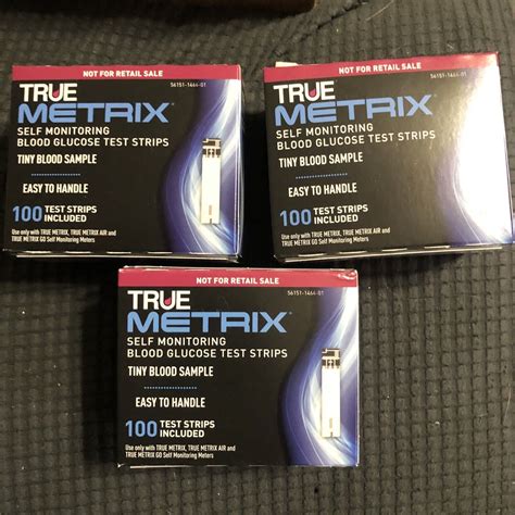 True Metrix Blood Glucose Test Strips 3x 100300 Total Exp 052025