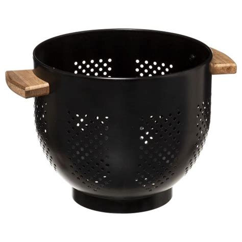 Passoire Métal Noir Et Bois Diamètre 22cm Five Simply Smart Mr