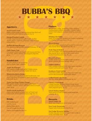 Customize Barbeque Restaurant Menu