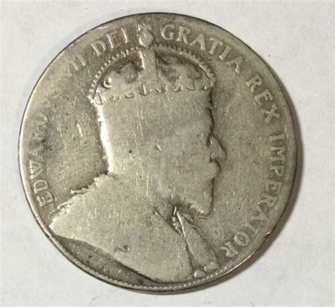 Canada H Cents Half Dollar King Edward Vii Sterling Silver