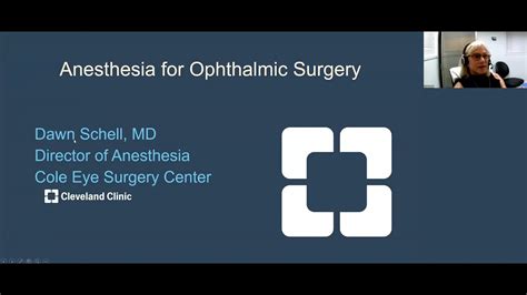 Lecture Anesthesia For Ophthalmic Surgery YouTube