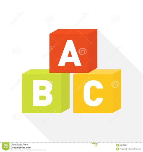 Abc Bloquea El Icono Plano Para La Educaci N Ilustraci N Del Vector