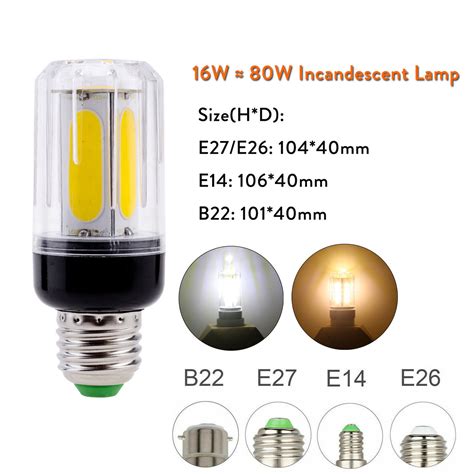 Led Corn Cob Light Bulbs E26 E27 E14 E12 B22 12w 16w Bright Lamp Save