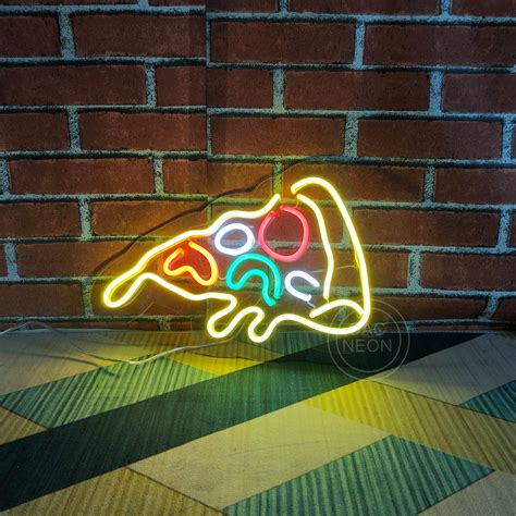 Pizza Slice Custom Neon Sign Pizza Neon Sign Pizza Led Sign Etsy New