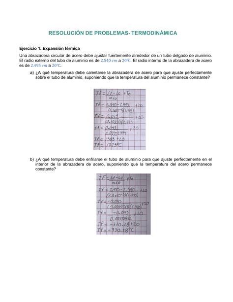 Termodinamica Actividad Resoluci N De Problemas Termodin Mica