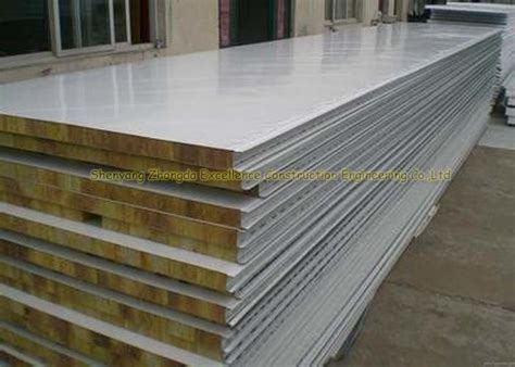 Customized Fireproof Fiber Glass Wool Metal Sandwich Panels For Wall Board