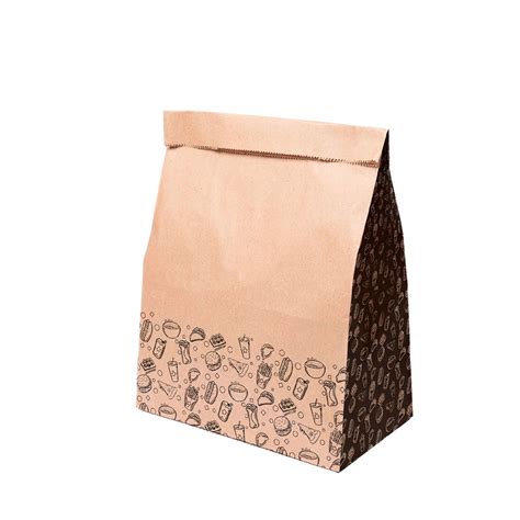 Saco De Papel Kraft Fast Food Delivery M1 35X28X18cm 100 Unidades