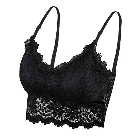 EHQJNJ Push Up Bra Women One Size Vest Crop Wireless Bra Lingerie V Neck Underwear Camisole Crop