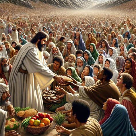 Jesus feeding the 50 | Bible Art