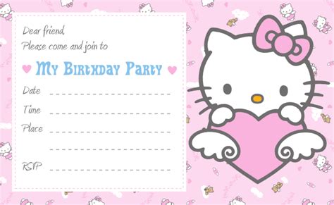 Hello Kitty Printable Birthday Invitations Template | FREE Invitation ...