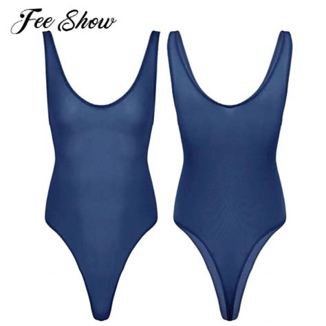 Sexy Men One Piece Sissy Lingerie Catsuit Jumpsuits Sleeveless High Cut Bodysuit Thong Leotard