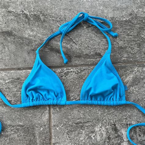 Skims Bikini Top Turquoise Top From The Limited Depop