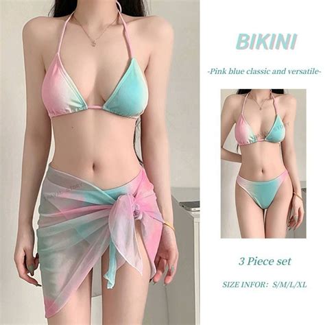 Swimsuit Female Sexy Slim Bikini Three Piece Swimsuit Fashionable Beach Vacation Conservative