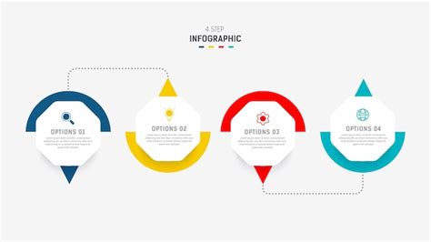 Quatre étapes Conception Déléments Infographiques Modèle Vectoriel