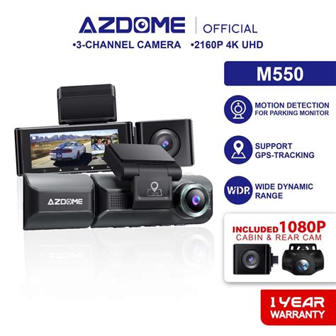 Check out AZDOME M550 2160P/4K Ultra HD 3 Channel Front & Rear DashCam ...