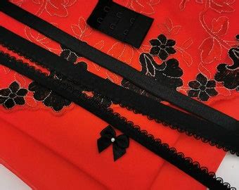 Bra Lingerie Making Non Stretch Lace Kit Pink On Gray Cm Wide Etsy