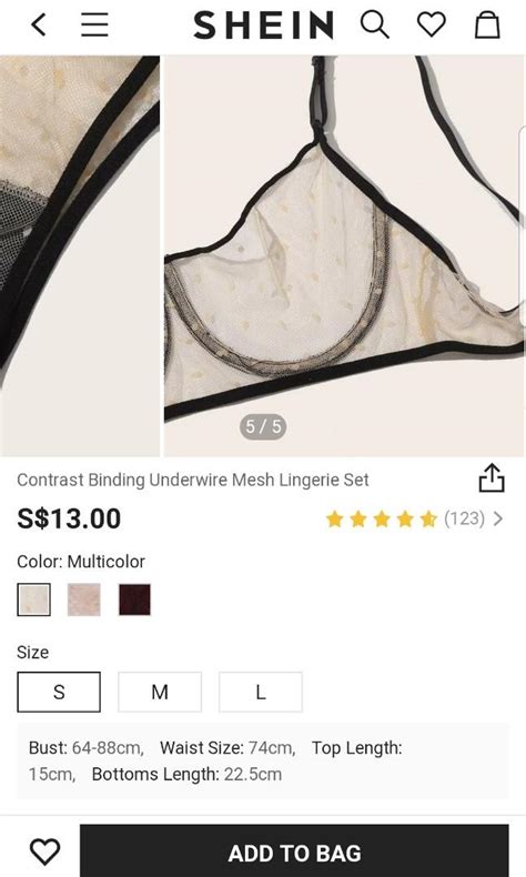 Contrast Sheer Nude Lingerie Set Women S Fashion New Undergarments Loungewear On Carousell