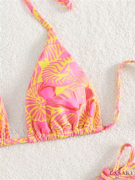 Allover Graphic Triangle Tie Side Bikini Swimsuit Artofit