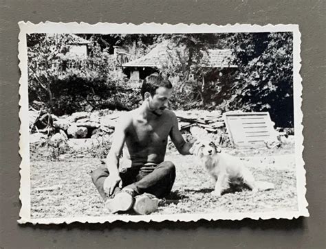 PHOTO ANCIENNE HOMME Torse Nu Chien Gay Shirtless Man Hombre Uomo EUR PicClick FR