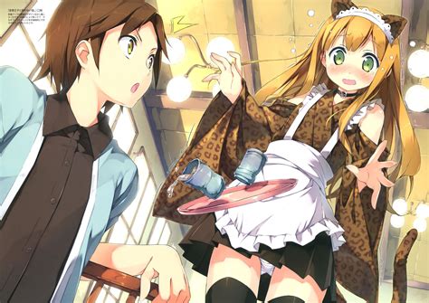 Tapety ilustrace anime dívky Hentai Ouji se Warawanai Neko azuki