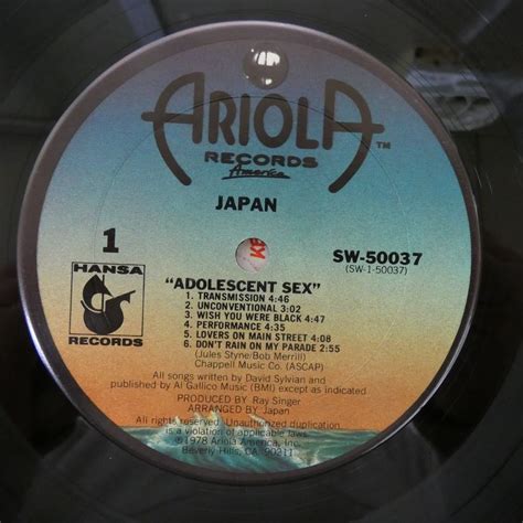 Yahoo オークション 46017343 US盤Japan Adolescent Sex