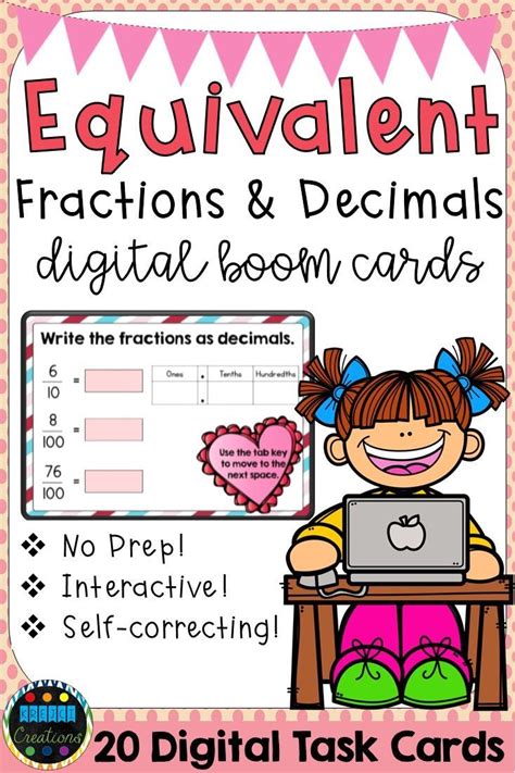 Equivalent Fractions And Decimals With Tenths And Hundredths Digital