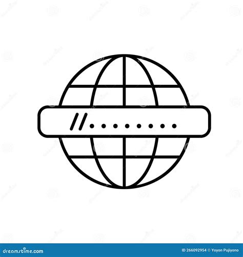 Internet Icon with Globe and Address Bar To Show Global Web Network