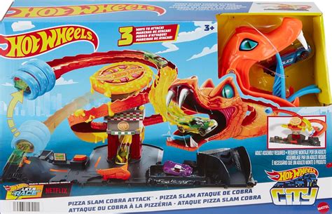 Hot Wheels City Pista Ataque De Cobra Vs Pizzaria E Carrinho Em Escala Amazon Br