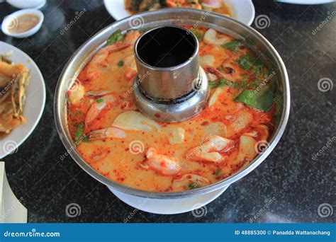 Tom Yum Seafood Soup In Hot Pot Stock Photo Image Of Coconut Lime