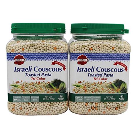 Barons Kosher Israeli Tri Color Couscous Toasted Pasta 2116 Ounce Jar