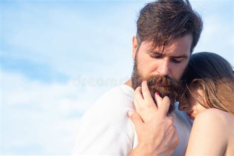 Passionate Woman With Lover Feeling Pleasure Having Sex Embrace And Kiss For Couple In Love