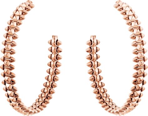 Crb Clash De Cartier Hoop Earrings Small Model Rose Gold