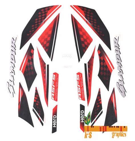Hero Glamour Red Black Bike Graphic Stickers At ₹ 539piece Bike