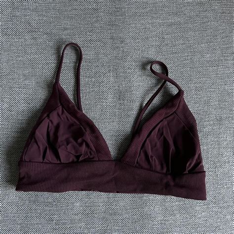 Rhythm Women S Burgundy And Purple Bikini And Tankini Tops Depop